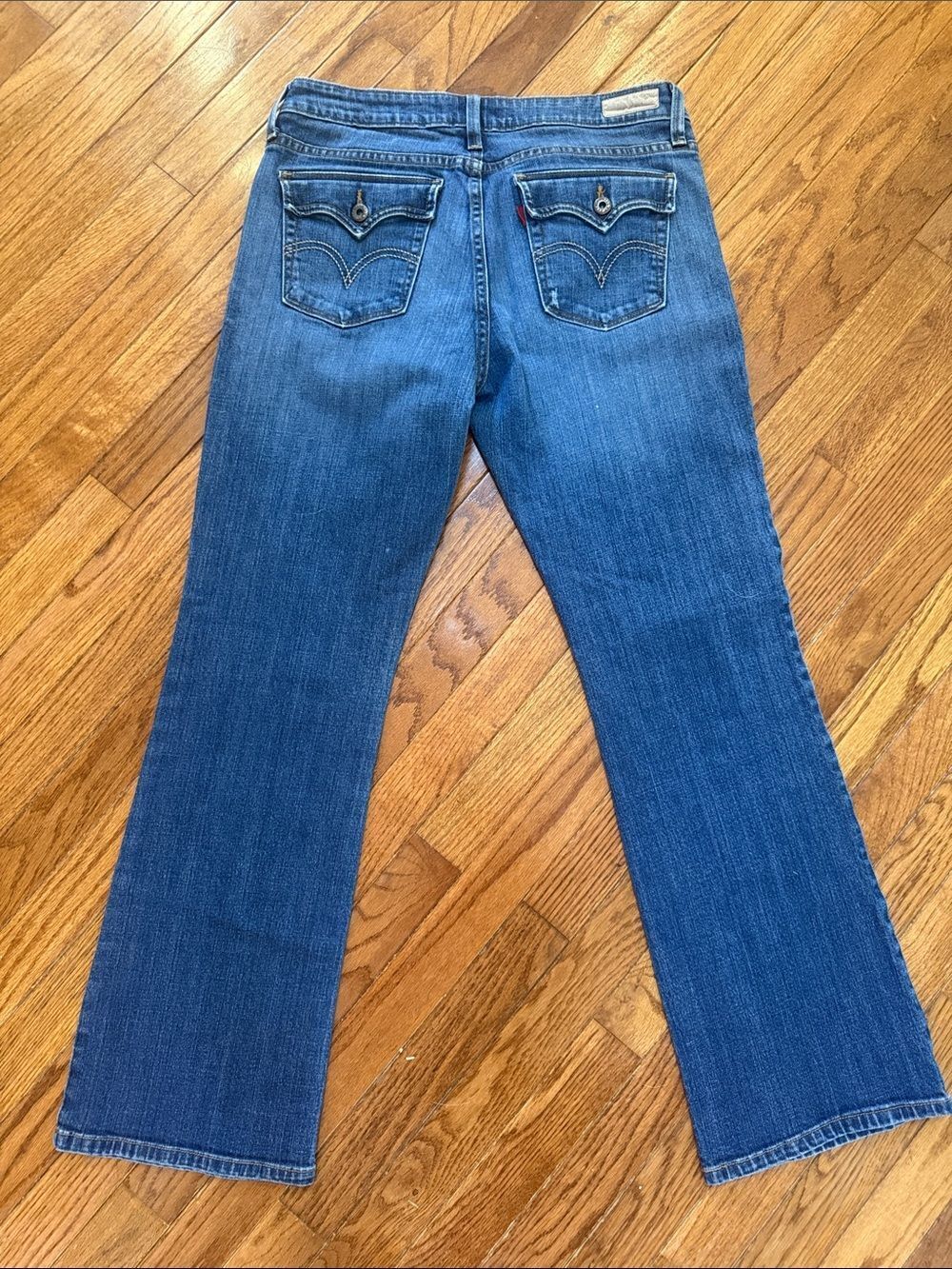Levis 545 Low Boot Cut Vtg Jeans womens 12 M denim stretch flap back pockets